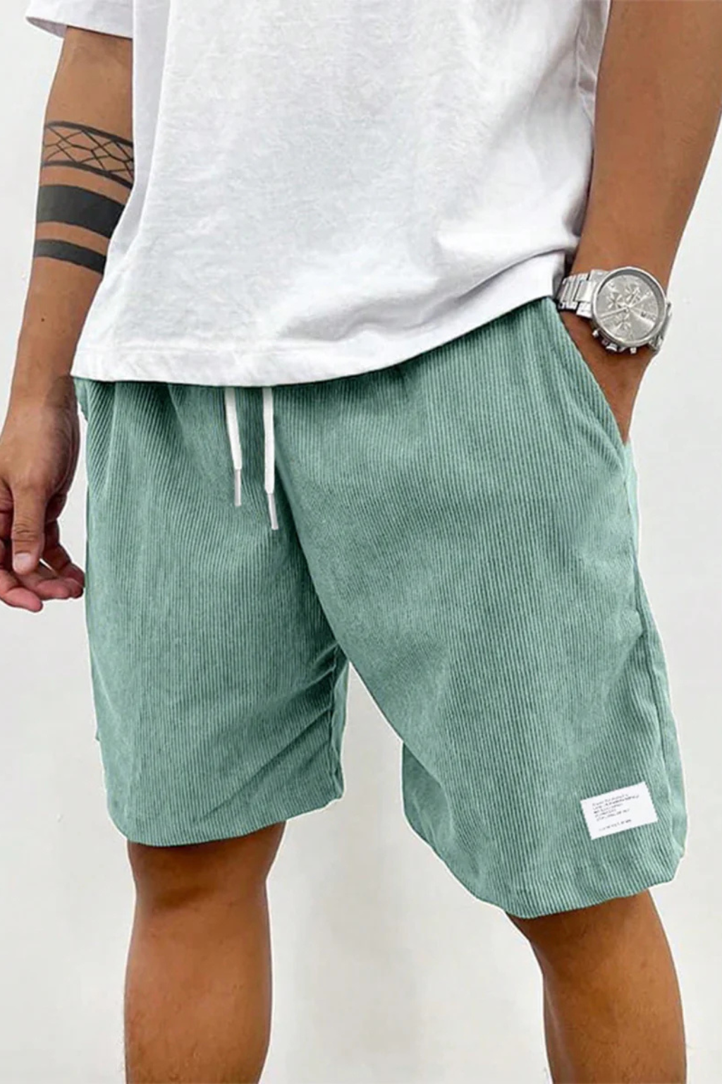 Dalby Herren Shorts – Cord Relaxed Fit mit Kordelzug Bund