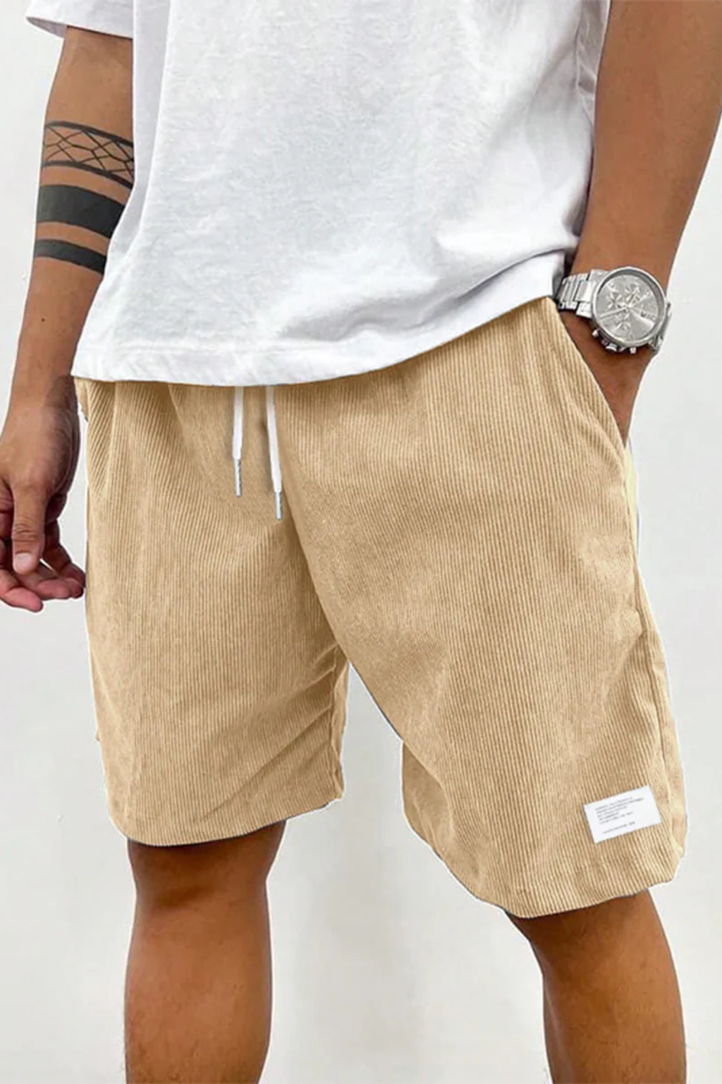 Dalby Herren Shorts – Cord Relaxed Fit mit Kordelzug Bund