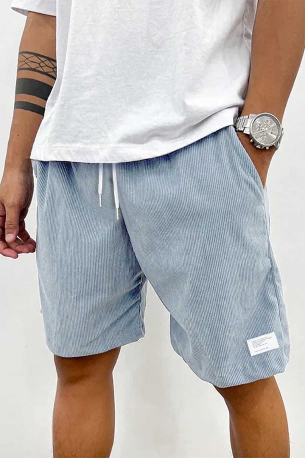 Dalby Herren Shorts – Cord Relaxed Fit mit Kordelzug Bund