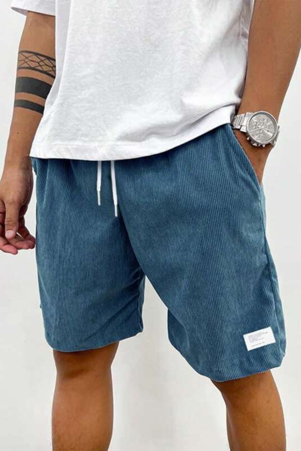 Dalby Herren Shorts – Cord Relaxed Fit mit Kordelzug Bund