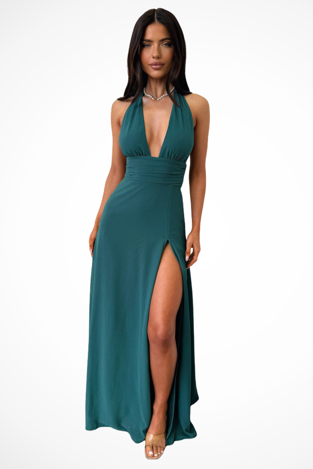 Kaelira | Damen Maxikleid – Halterneck & Elegant mit Schlitz