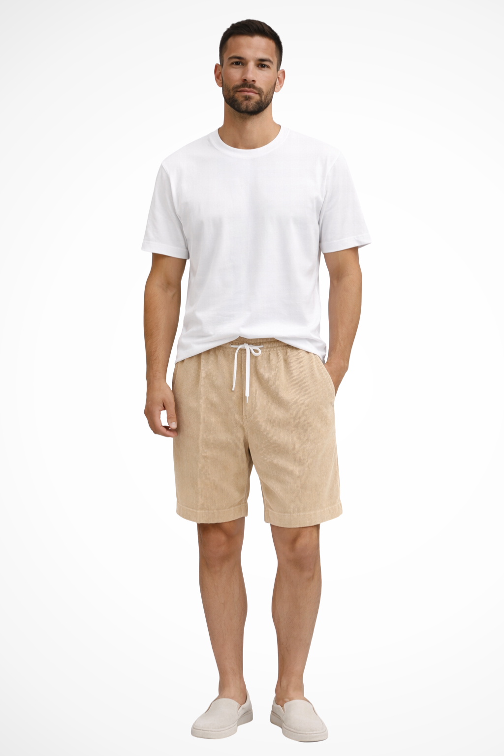 Dalby Herren Shorts – Cord Relaxed Fit mit Kordelzug Bund