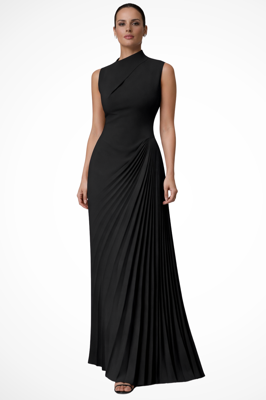 Lolalita Damen Maxikleid – One-Shoulder & Plissiert Elegant