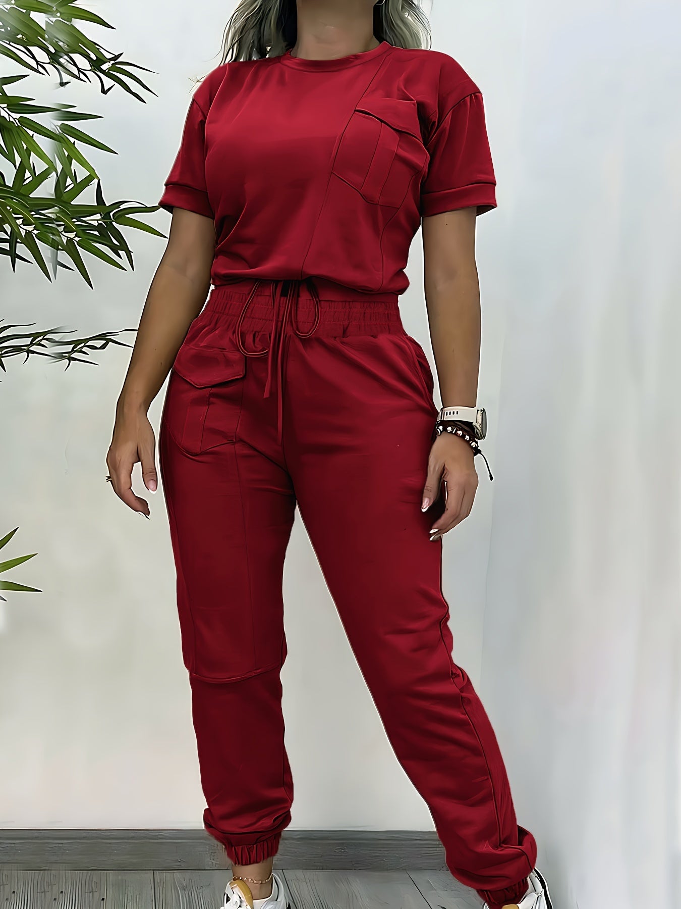 Damen Casual Zweiteiler mit Top und Hose