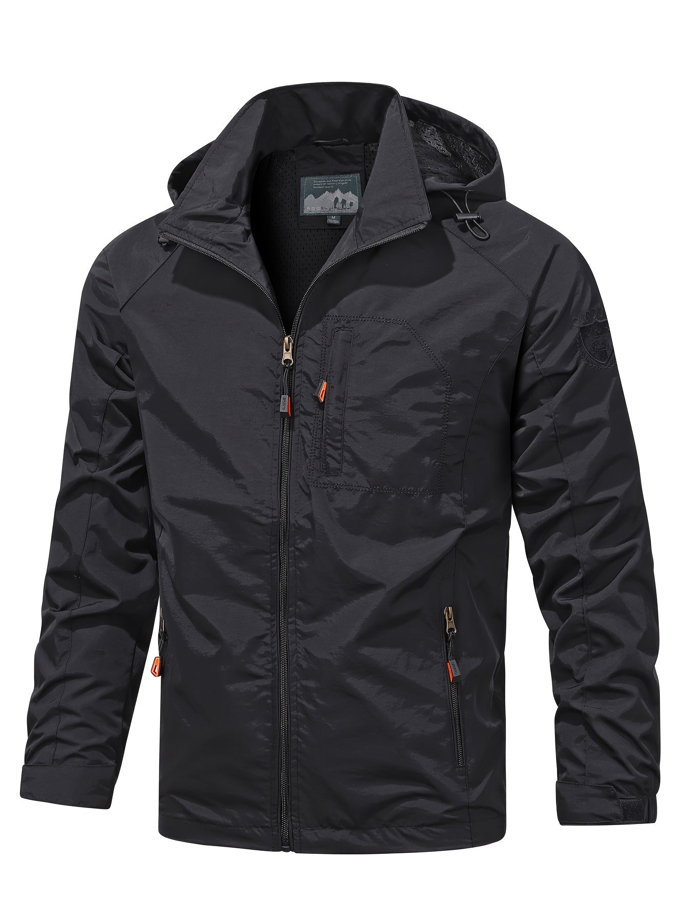 Herren Leichte Packbare Laufjacke mit Kapuze