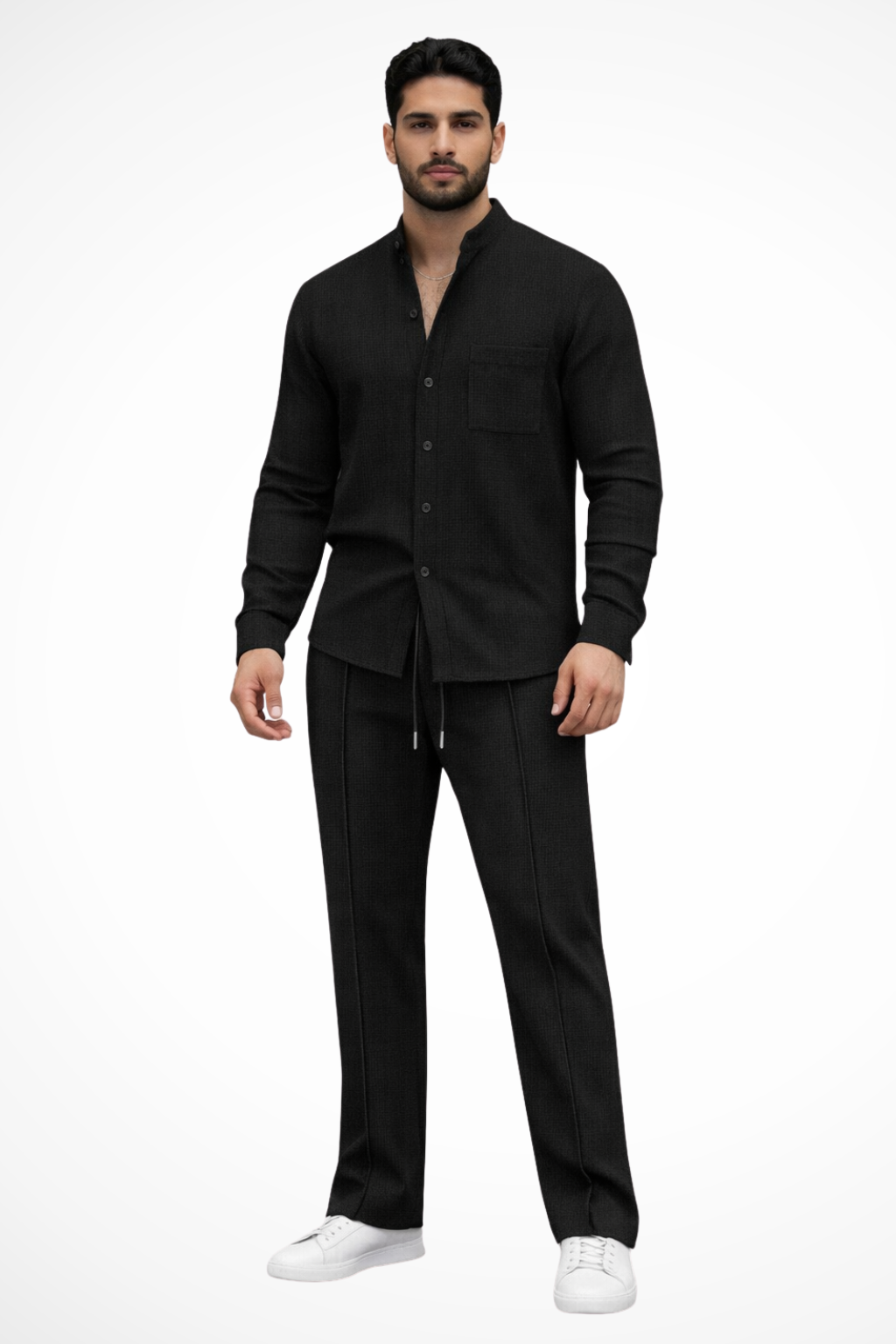 Barrington | Men Textured Button Shirt and Trousers 2 Piece Set