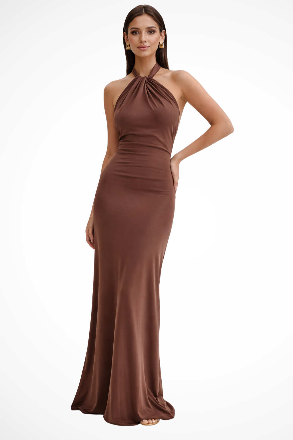 Celeste | Damen Maxikleid – Halterneck & Rückenfrei Elegant