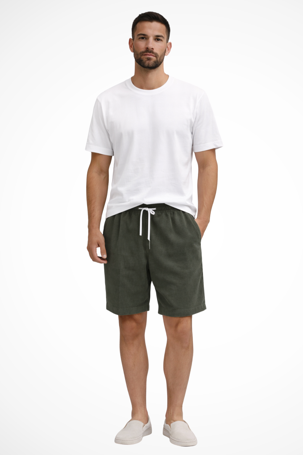 Dalby Herren Shorts – Cord Relaxed Fit mit Kordelzug Bund