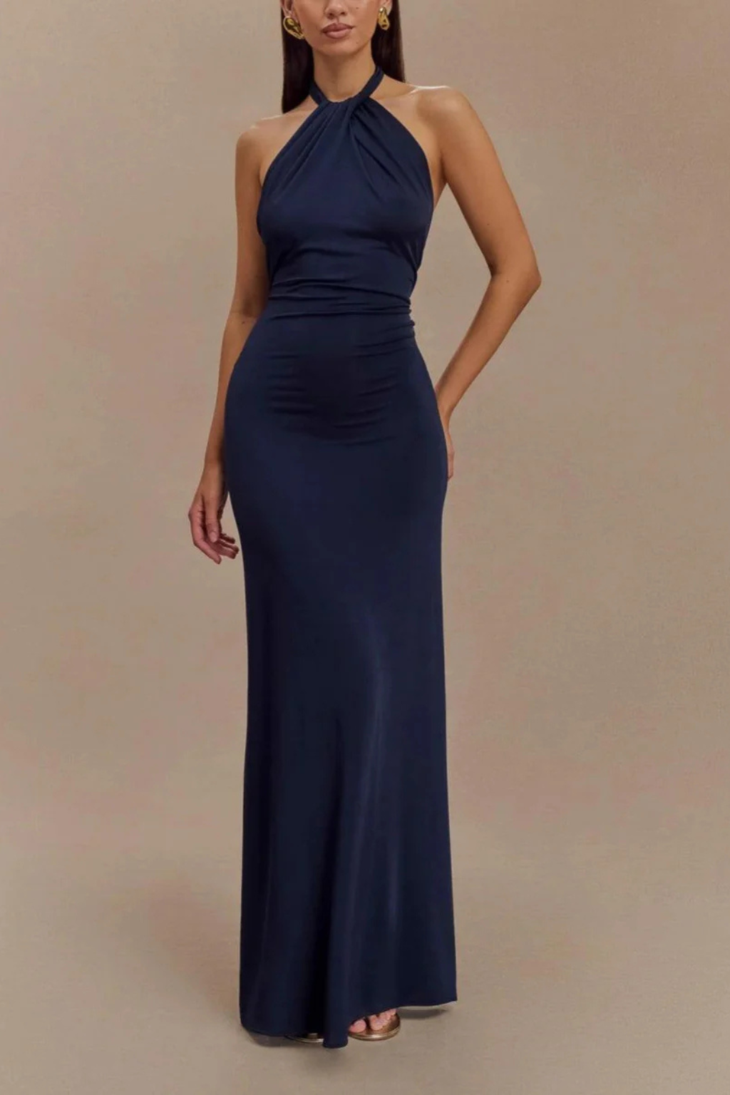 Celeste | Damen Maxikleid – Halterneck & Rückenfrei Elegant