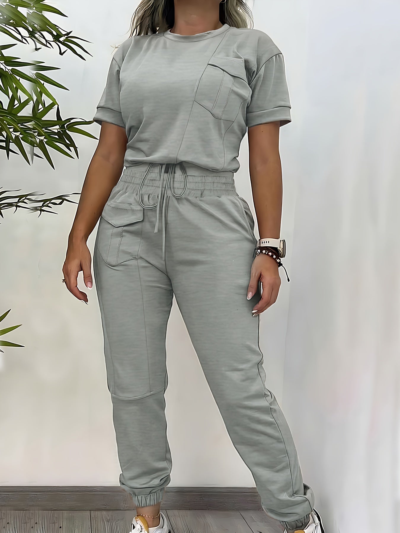Damen Casual Zweiteiler mit Top und Hose