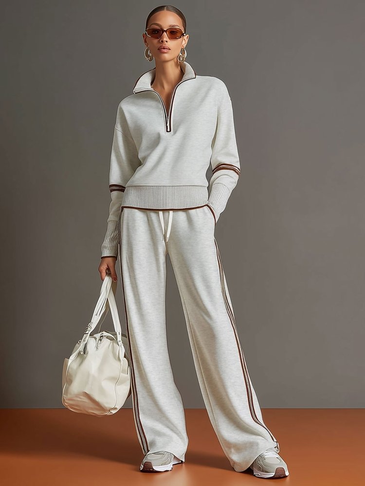 Damen Elegantes Loose-Fit Set mit Weiter Hose