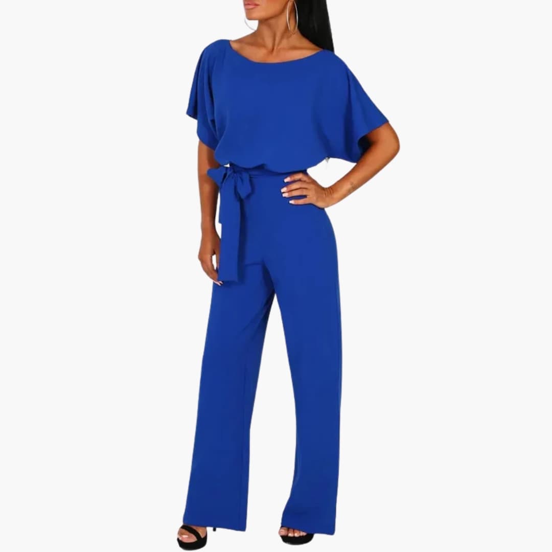 Damen Jumpsuit – Taillengürtel & Weites Bein