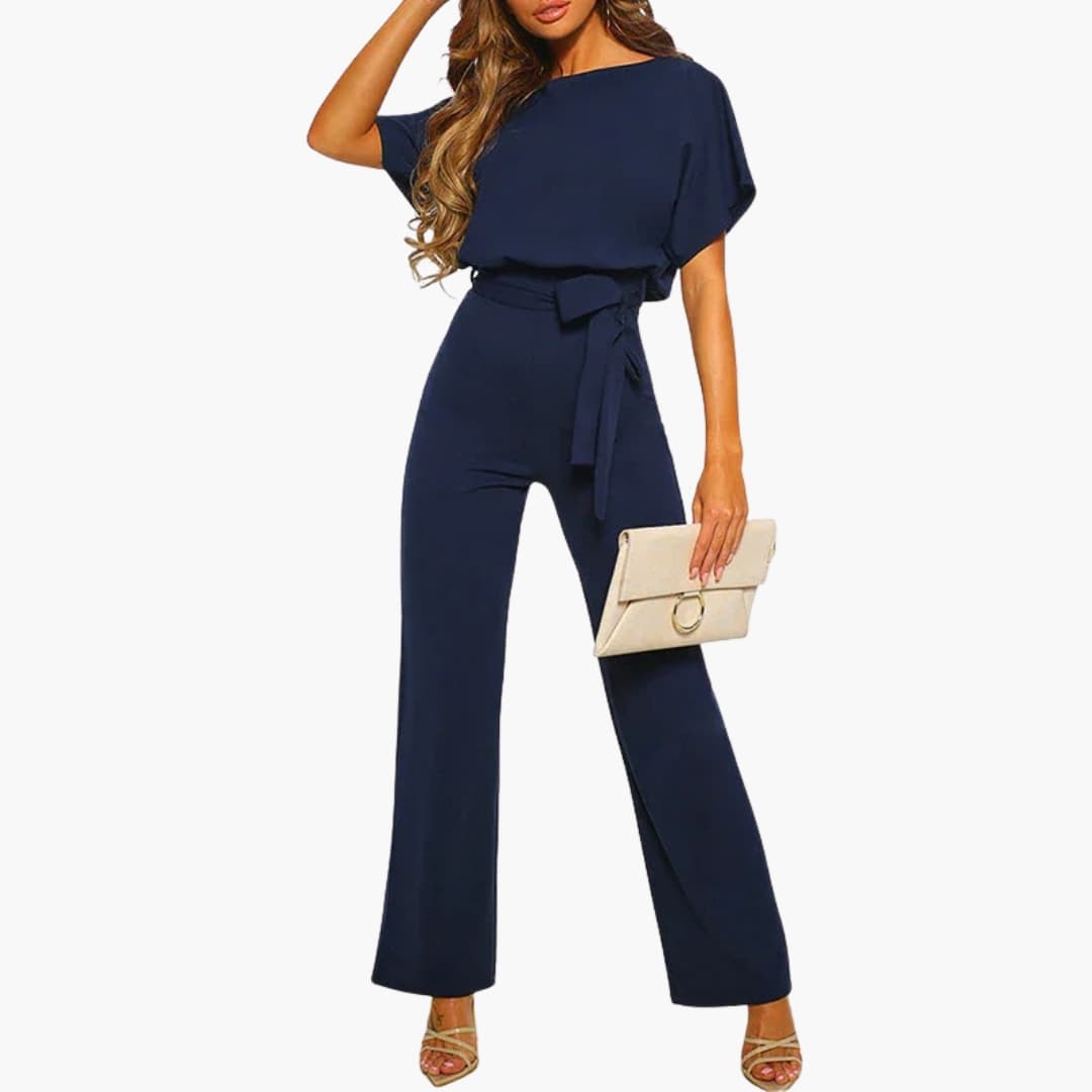 Damen Jumpsuit – Taillengürtel & Weites Bein