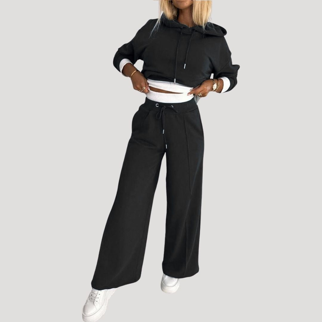 Damen Fleecegefüttertes Oversized Set – Hoodie & Jogginghose Winter