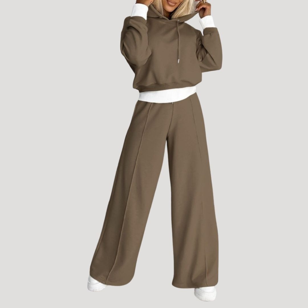 Damen Fleecegefüttertes Oversized Set – Hoodie & Jogginghose Winter