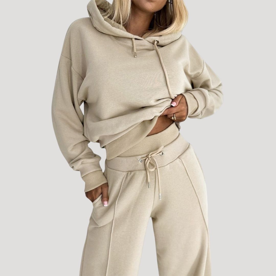 Damen Fleecegefüttertes Oversized Set – Hoodie & Jogginghose Winter