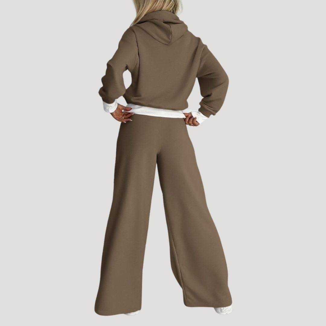Damen Fleecegefüttertes Oversized Set – Hoodie & Jogginghose Winter