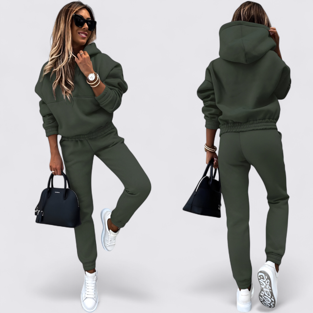 Damen Jogginganzug mit Kapuze – Zweiteiliges Set – Bequemer Schnitt