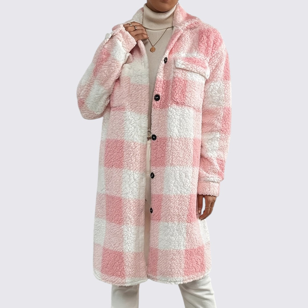 Damen Mantel mit Taschen - Teddy Mantel - Wintermantel