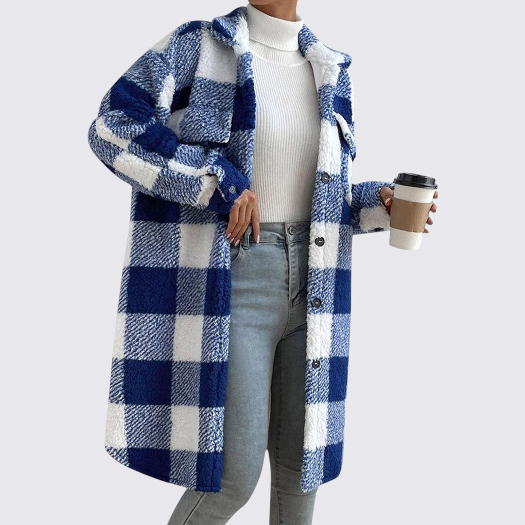 Damen Mantel mit Taschen - Teddy Mantel - Wintermantel