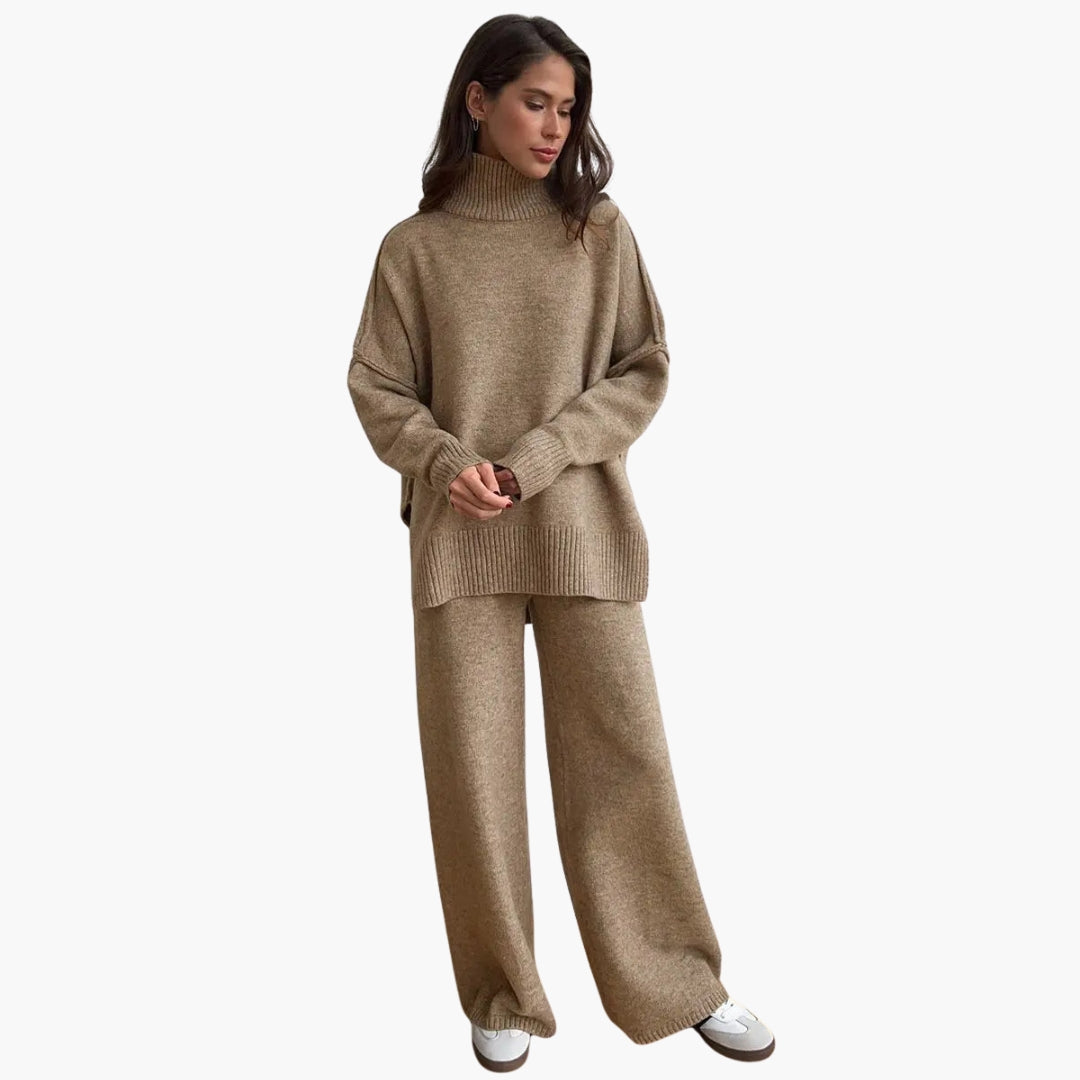 Damen Strickset – Oversize Rollkragen & Hose