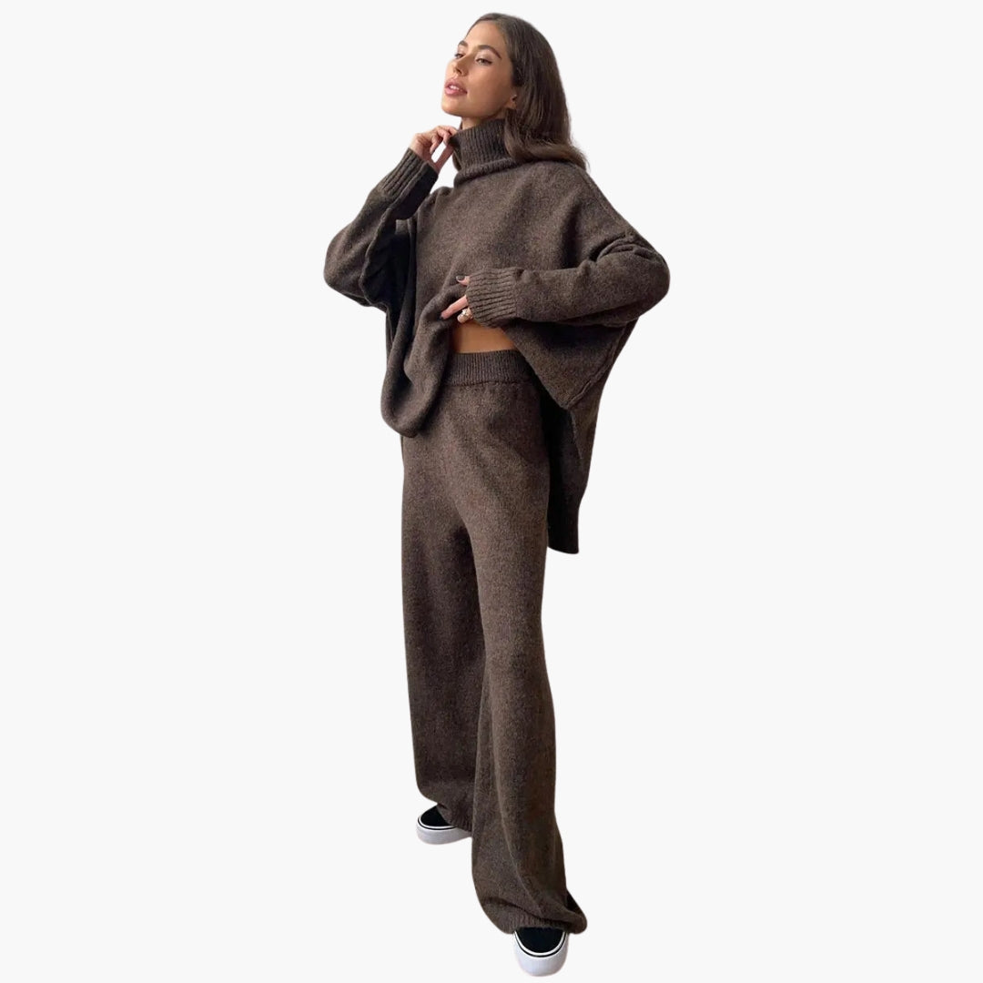 Damen Strickset – Oversize Rollkragen & Hose