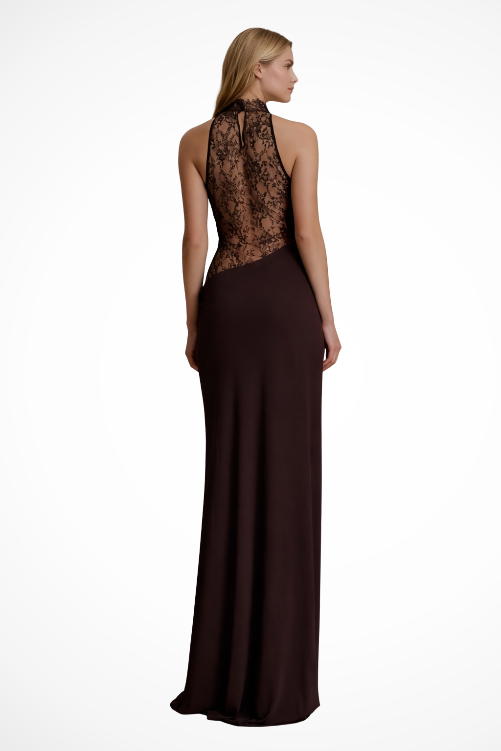 Vesper Damen Maxikleid – Neckholder & Spitze Elegant