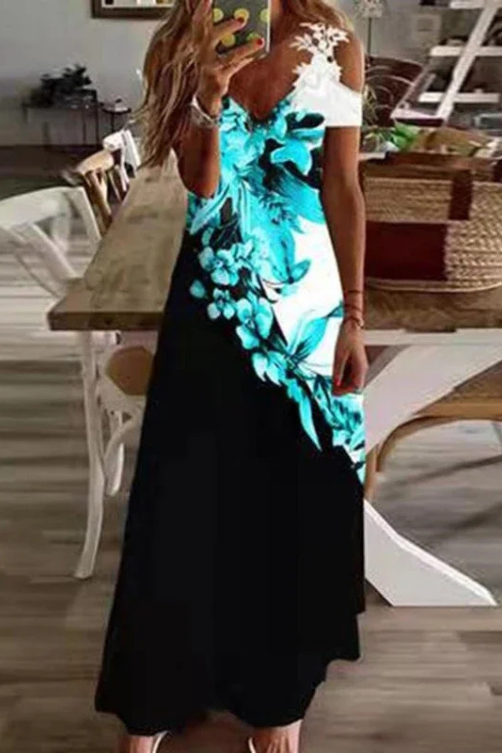 Rosana Damen Maxikleid – Floral & Ärmellos Sommerlich Elegant