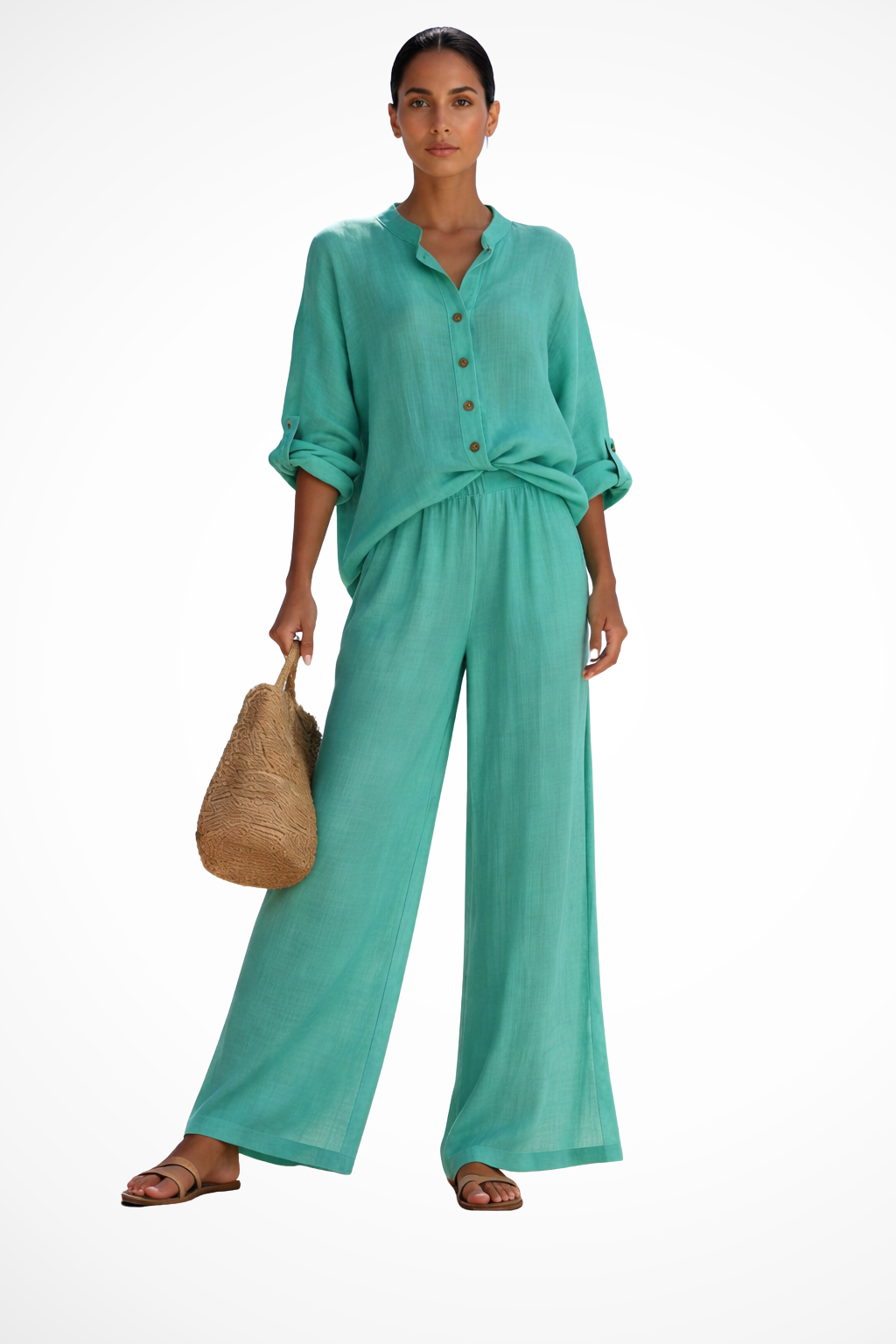 Clementine | Damen Zweiteiler – Bluse & Weite Hose Elegant