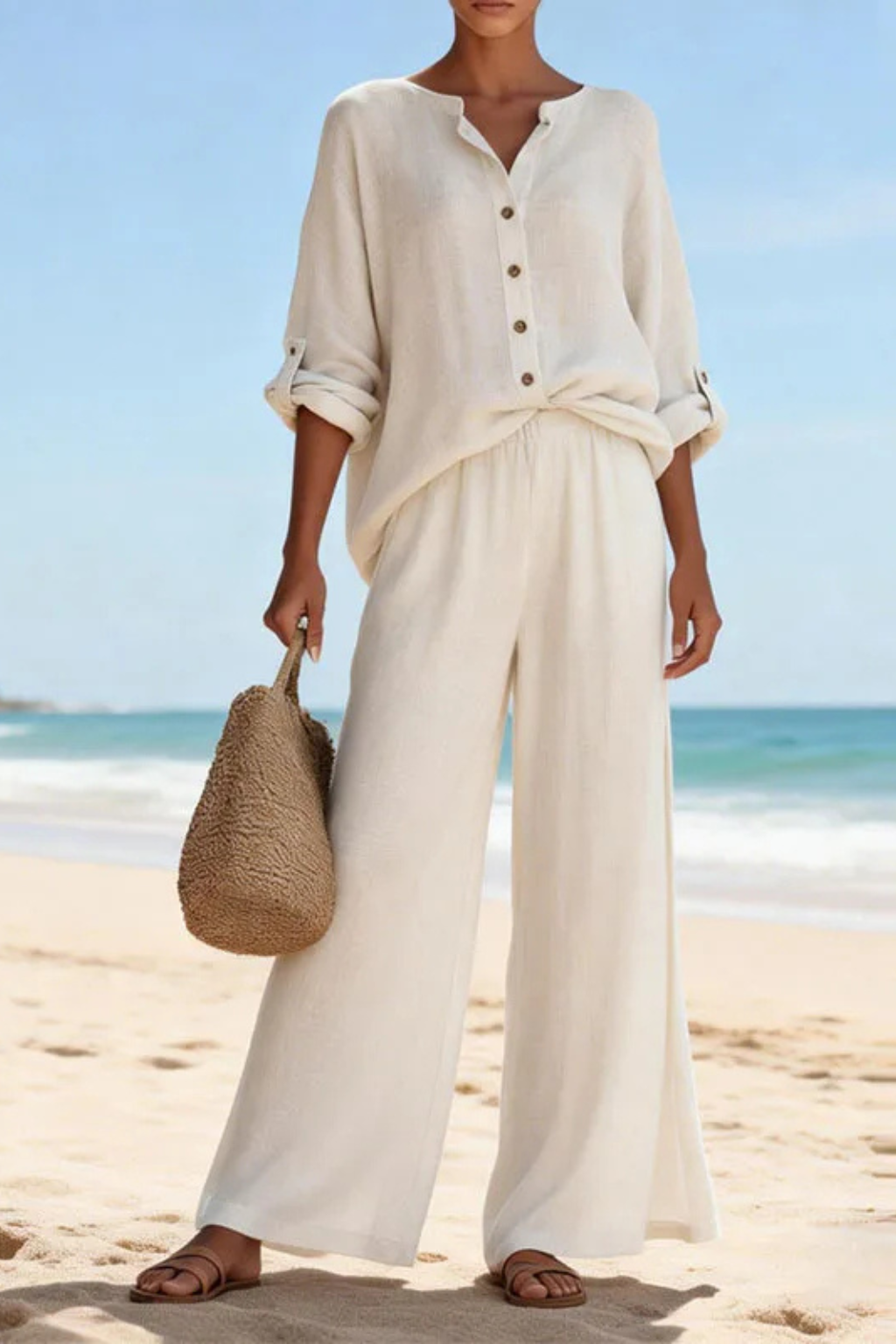 Clementine | Damen Zweiteiler – Bluse & Weite Hose Elegant