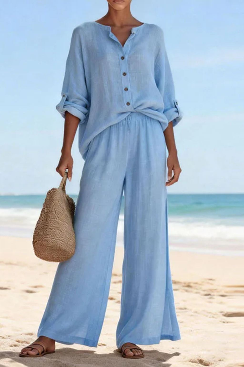 Clementine | Damen Zweiteiler – Bluse & Weite Hose Elegant