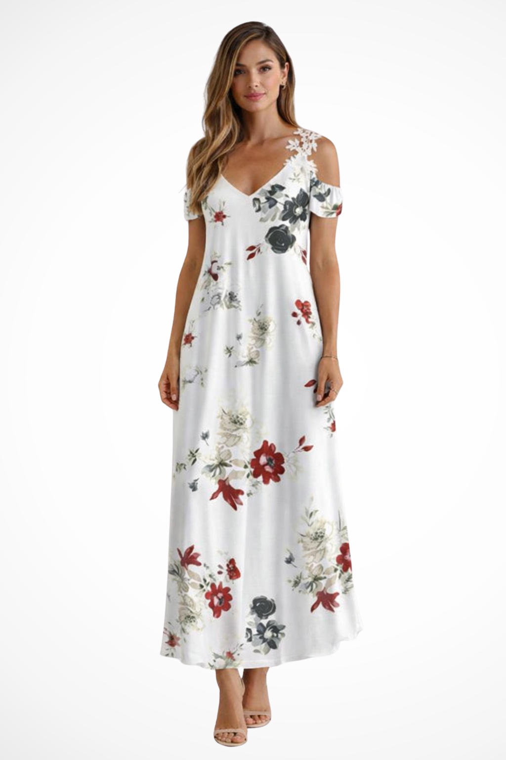 Rosana Damen Maxikleid – Floral & Ärmellos Sommerlich Elegant