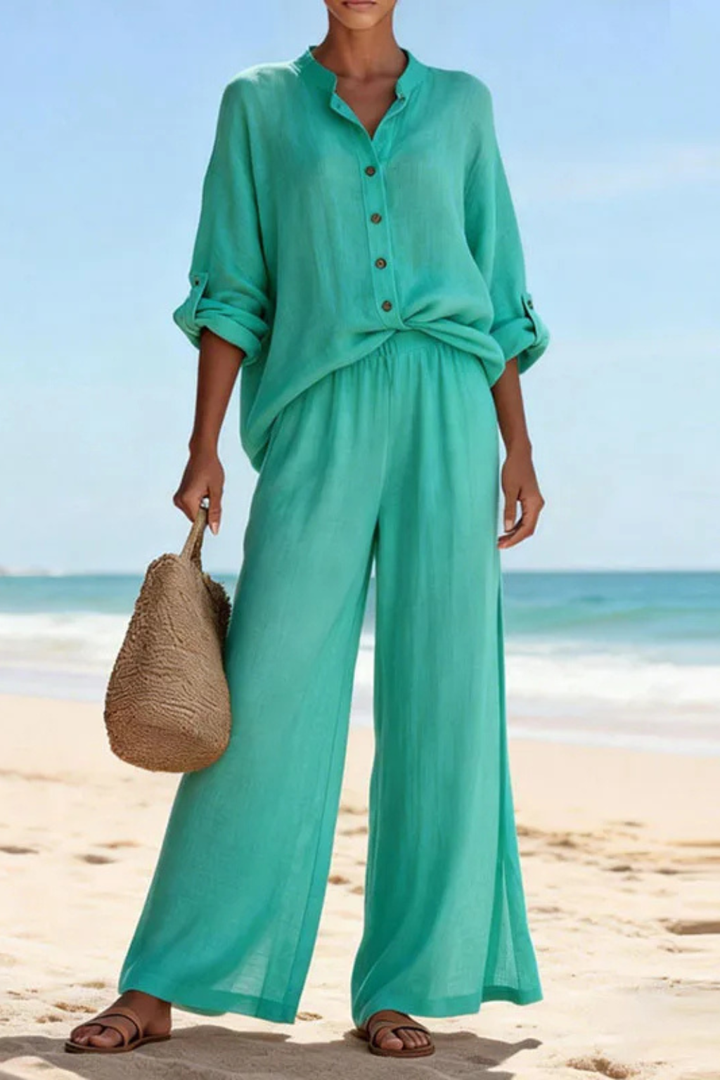 Clementine | Damen Zweiteiler – Bluse & Weite Hose Elegant