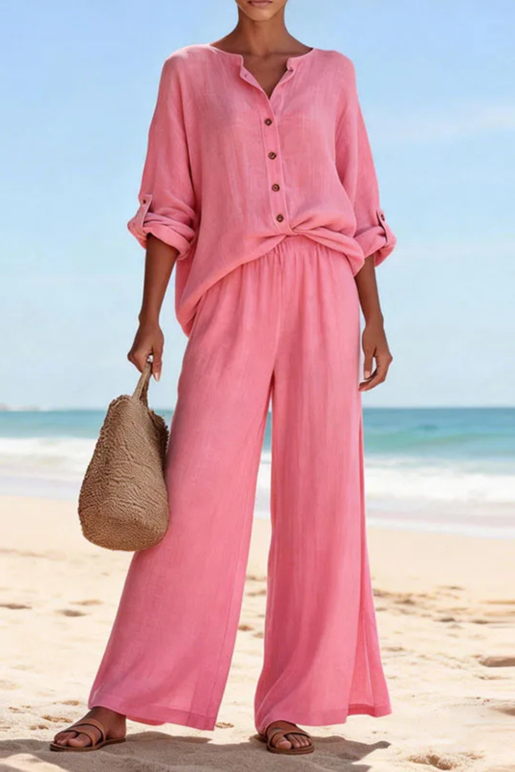 Clementine | Damen Zweiteiler – Bluse & Weite Hose Elegant