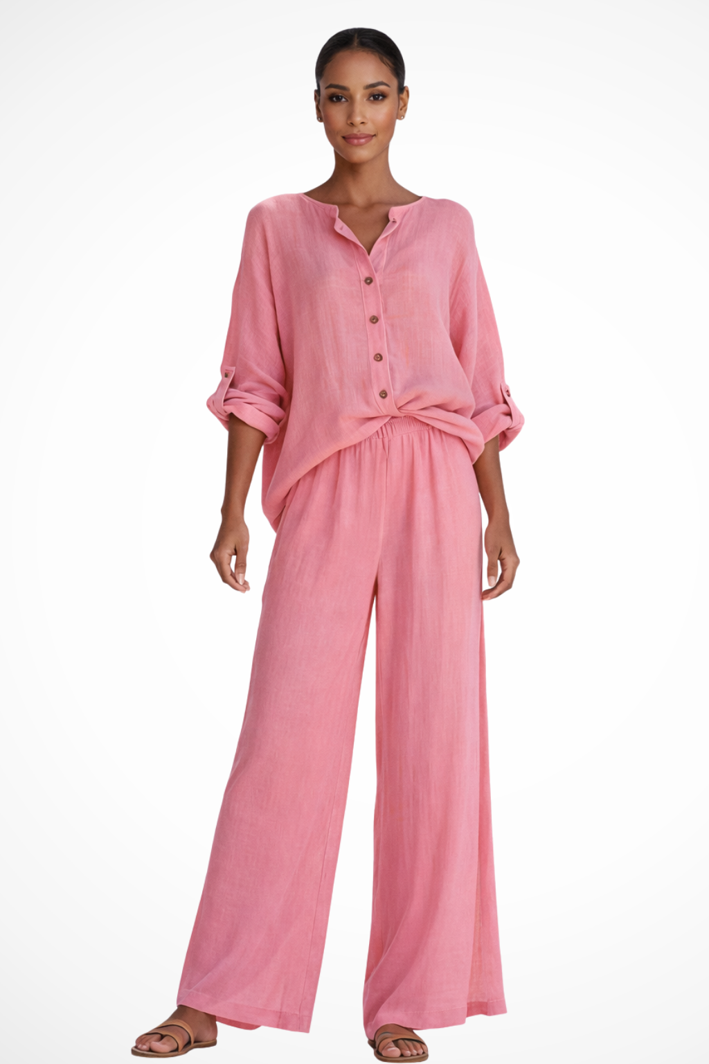 Clementine | Damen Zweiteiler – Bluse & Weite Hose Elegant