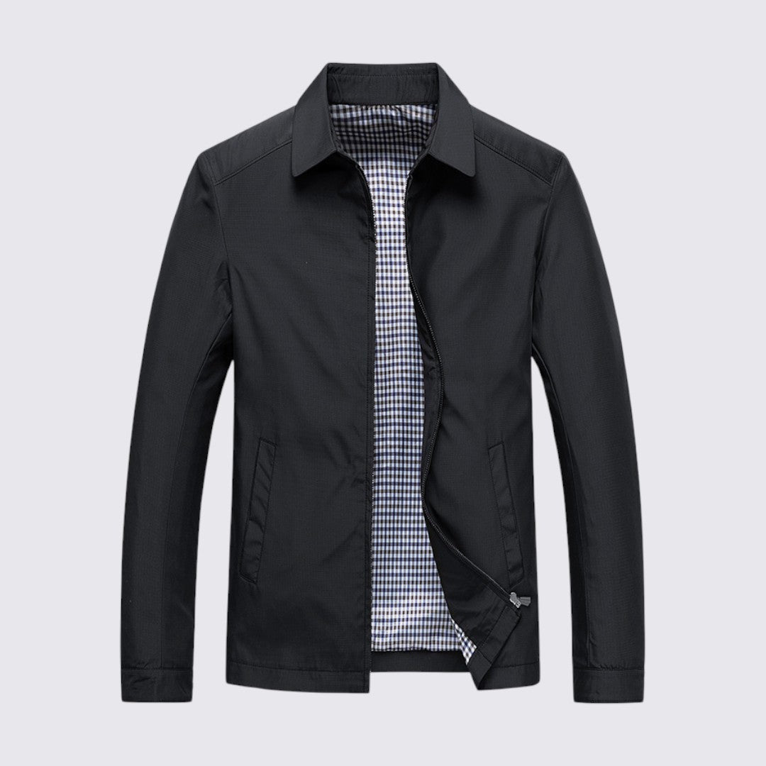 Herren Jacke mit Reißverschluss - Übergangs Jacke - Karofutter