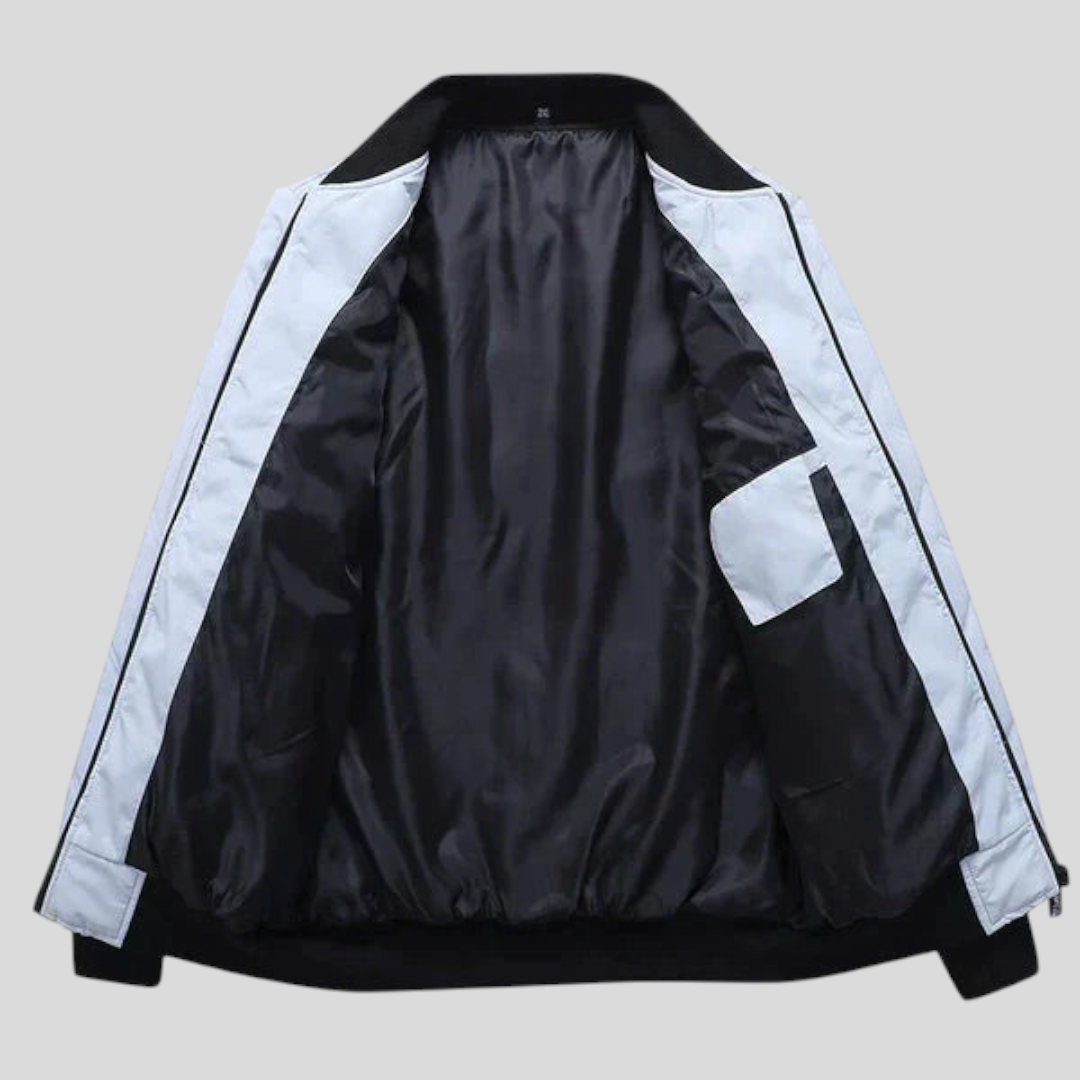 Herren Jacke mit Stehkragen - Klassischer Jacke - Reißverschluss Vorne