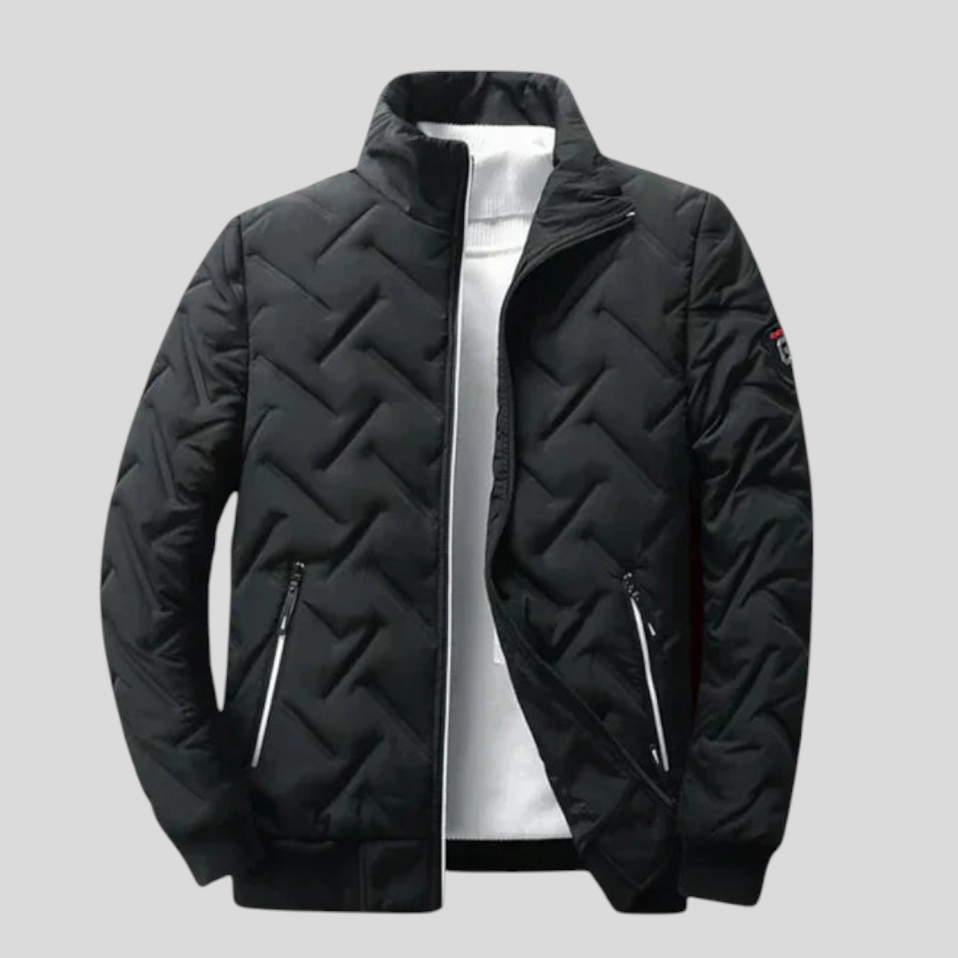 Herren Jacke mit Stehkragen - Klassischer Jacke - Reißverschluss Vorne