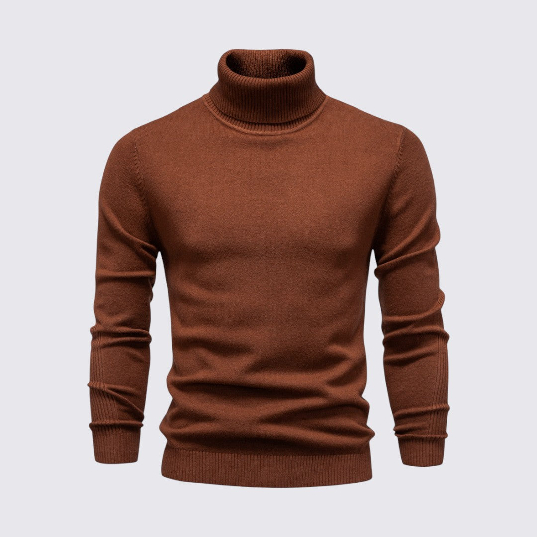 Herren Pullover mit Rollkragen - Klassischer Pullover - Gerippte Bündchen