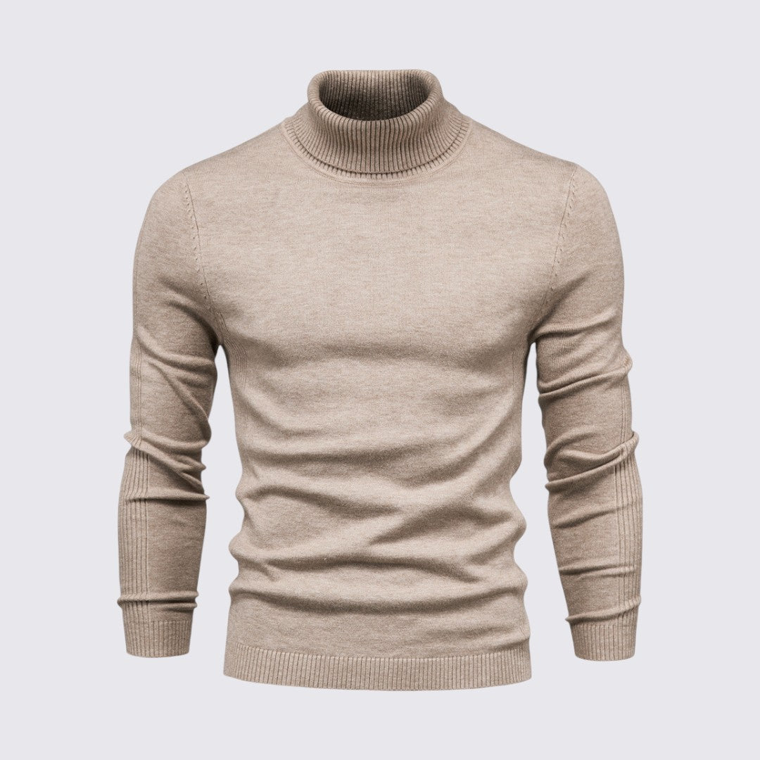 Herren Pullover mit Rollkragen - Klassischer Pullover - Gerippte Bündchen
