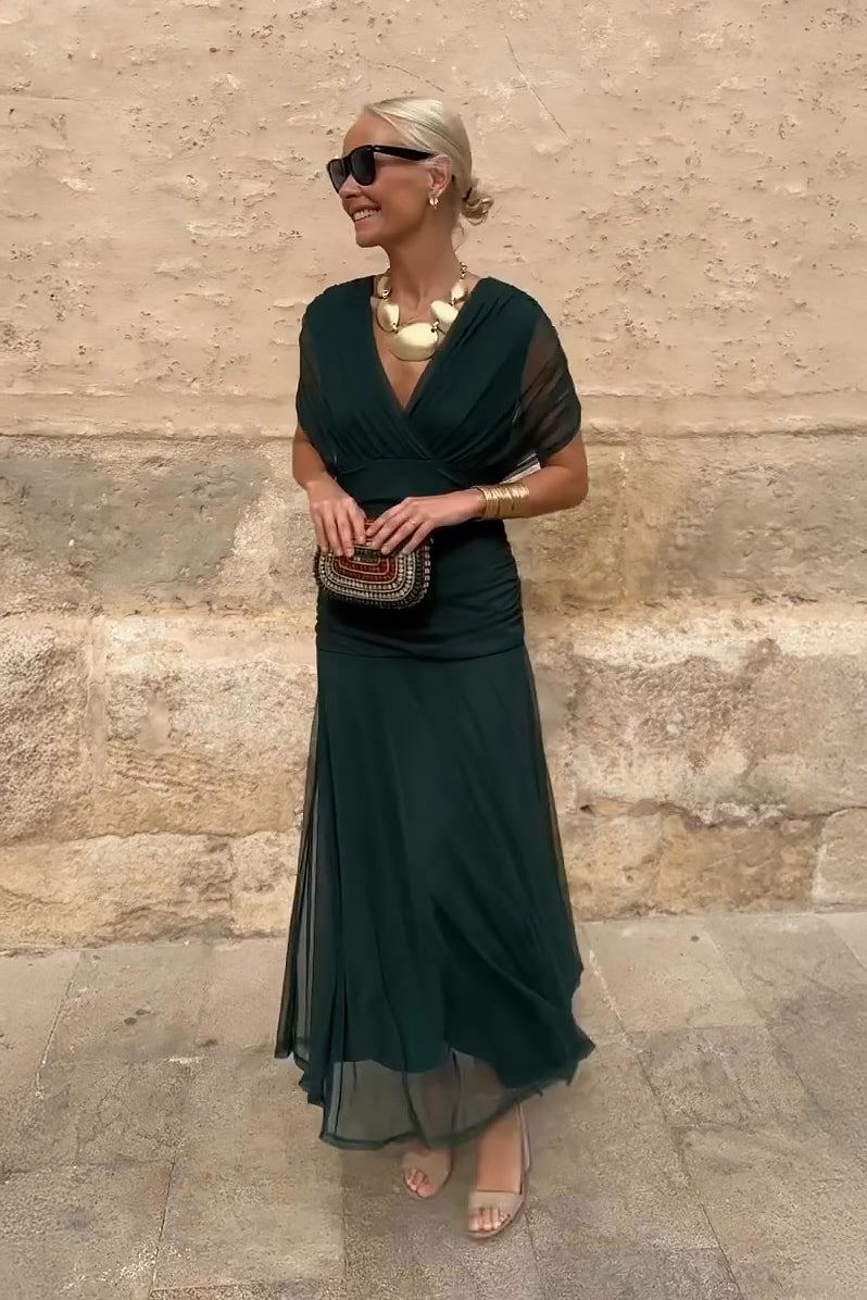 Damen Klassisches Abendkleid mit V-Ausschnitt