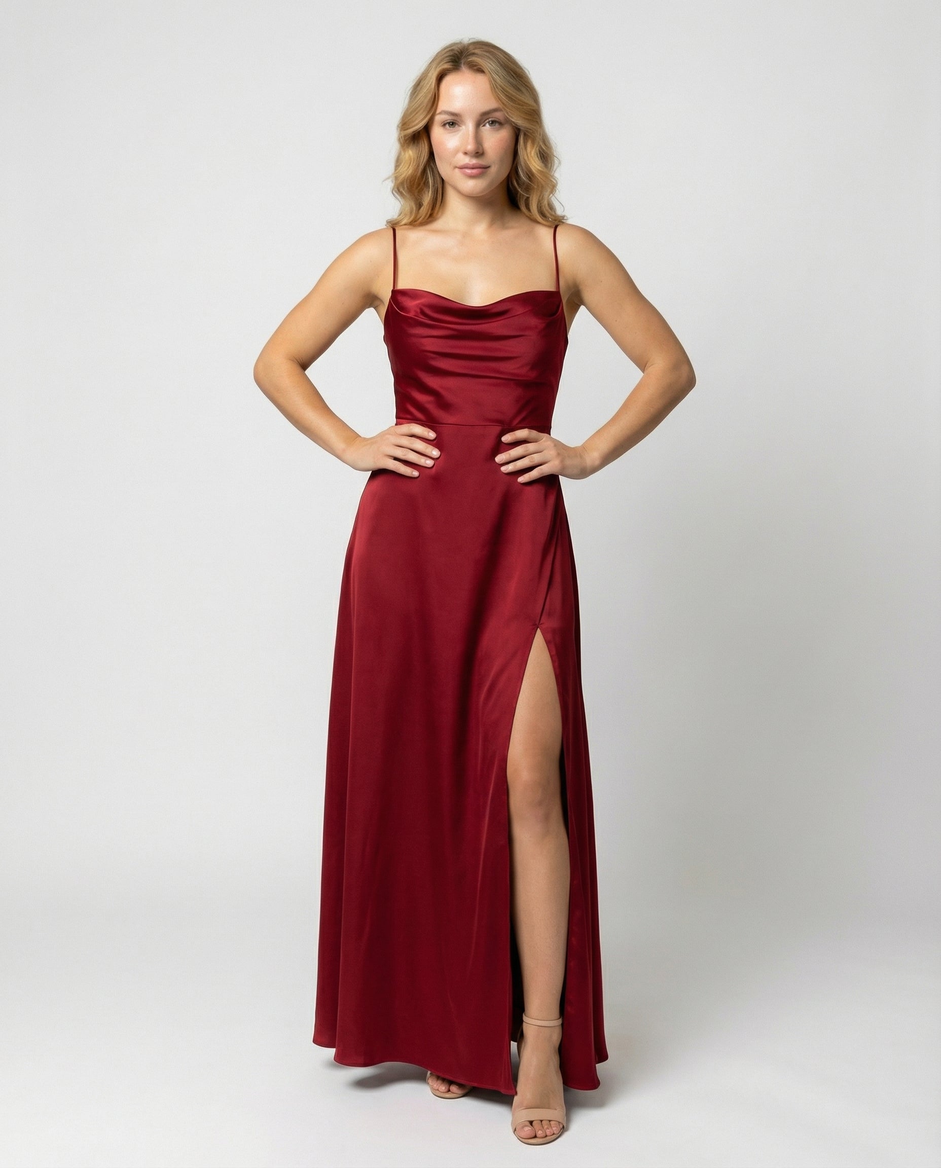 Damen Elegantes Maxikleid mit Beinschlitz