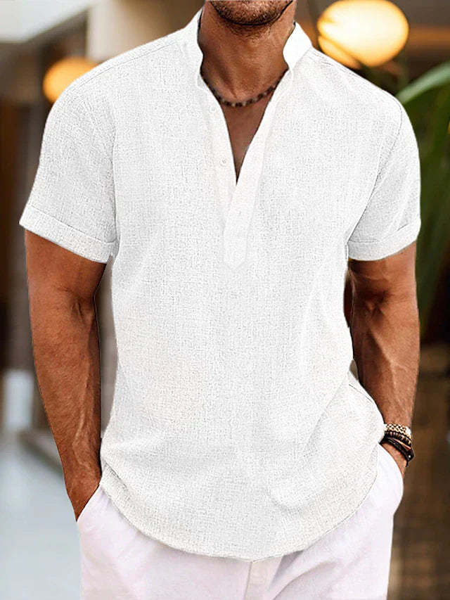 Herren Polo-Shirt mit V-Ausschnitt und Bequemer Passform