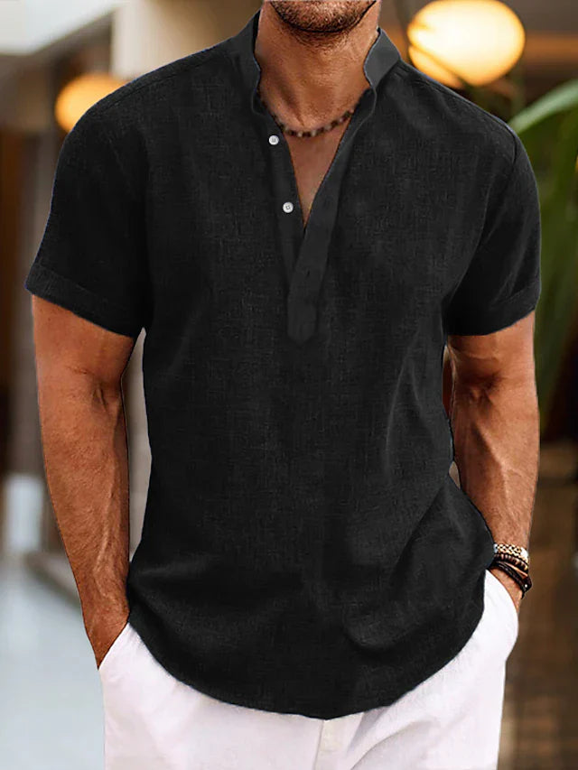 Herren Polo-Shirt mit V-Ausschnitt und Bequemer Passform
