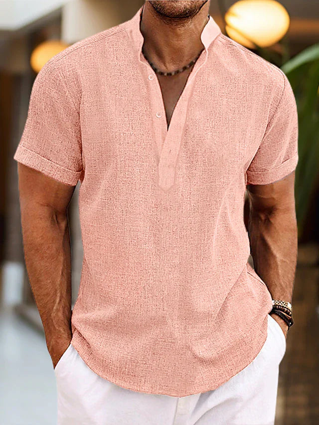 Herren Polo-Shirt mit V-Ausschnitt und Bequemer Passform