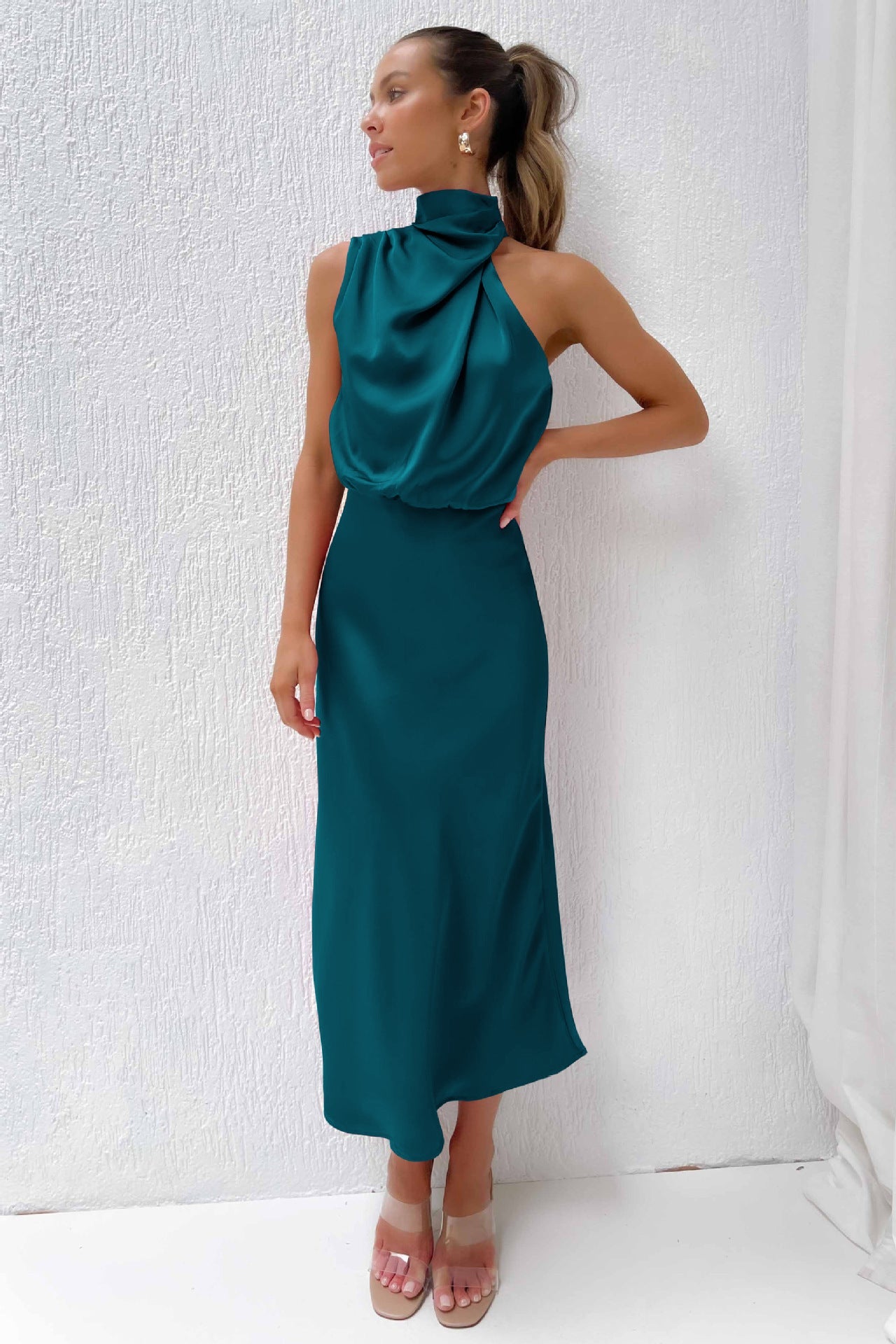 Damen Neckholder-Abendkleid für Elegante Anlässe