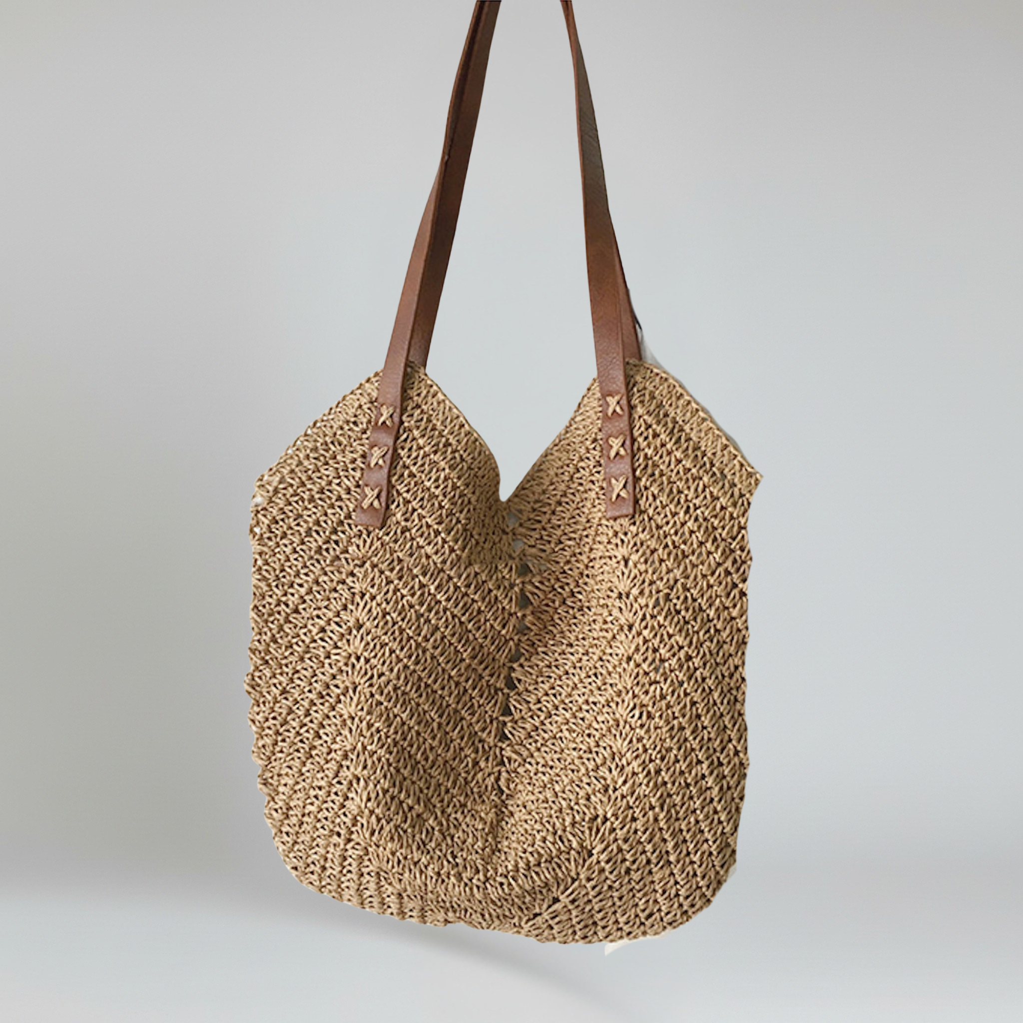 Damen Straw Tote Bag – Gewebte Sommertas für Strand & Urlaub