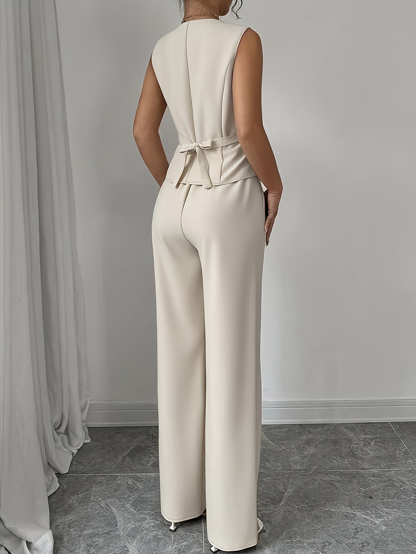 Damen Business Casual Set mit Weste und Gerader Hose