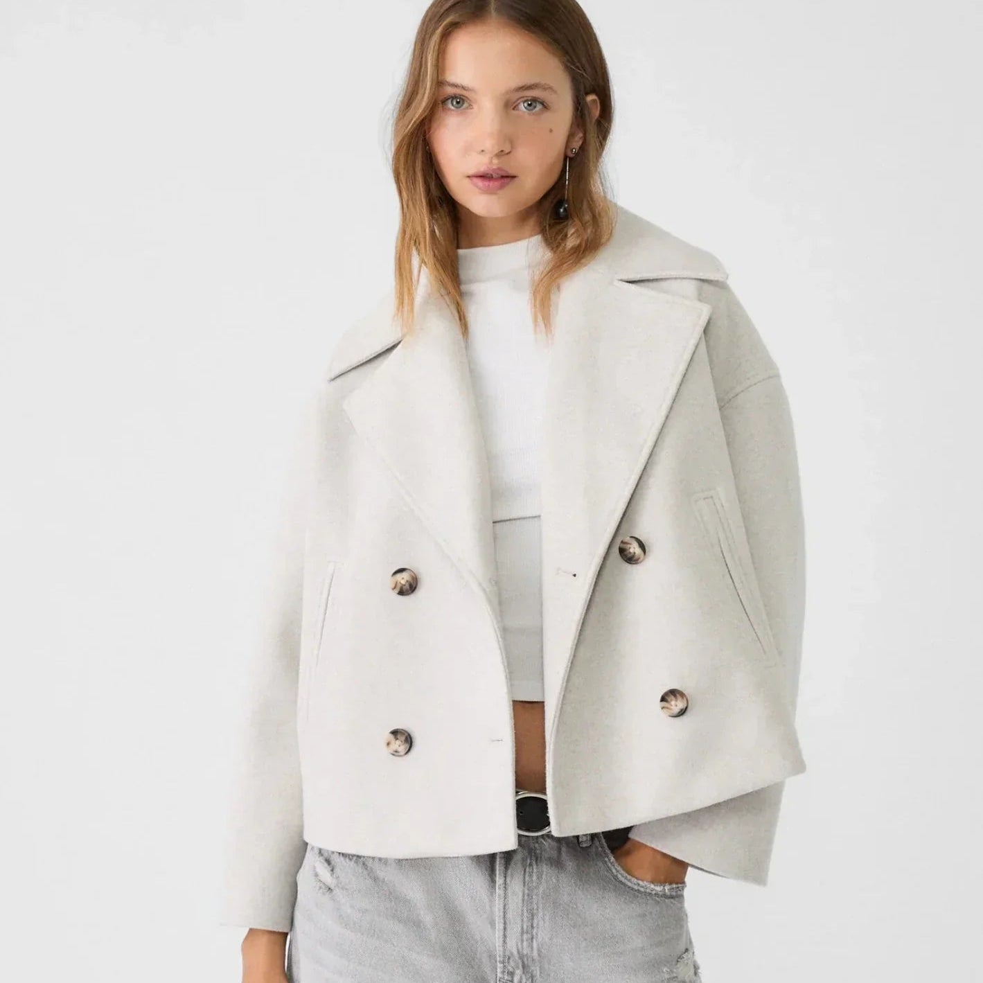 Damen Jacke mit Kurzschnitt & Doppelreiher