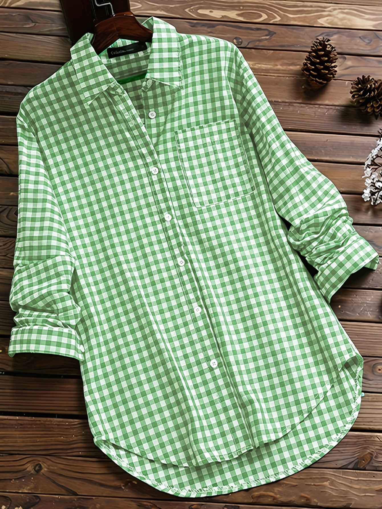 Damen Retro Hemd mit Karomuster